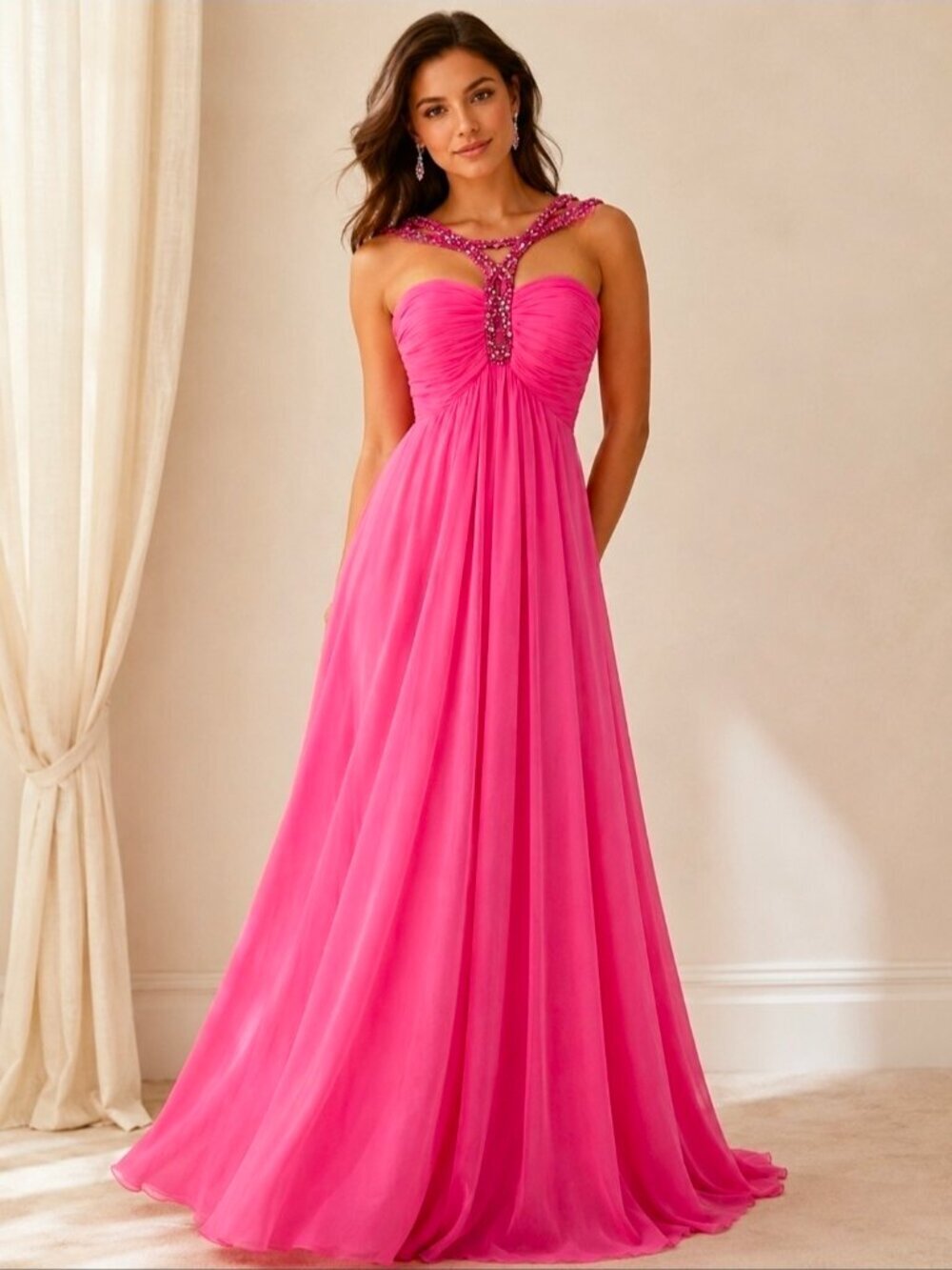 NWOT Sherri Hill Pink Beaded Prom Gown Size 4 Sweetheart Formal Evening Pageant